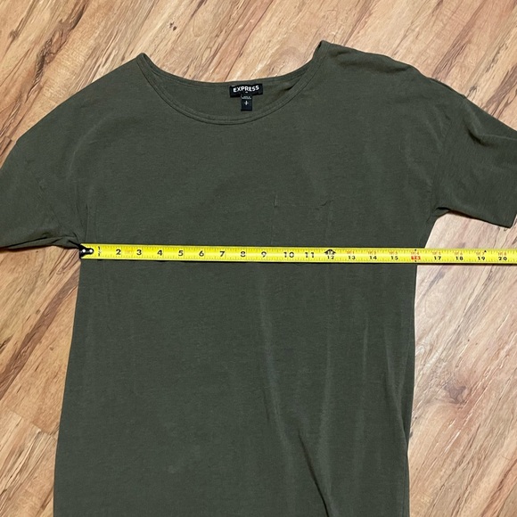 Express Women’s Green High Low Pocket T Shirt Dress - Picture 7 of 10